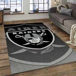 NFL Las Vegas Raiders Football Team Logo Rectangle Area Rug LVR03