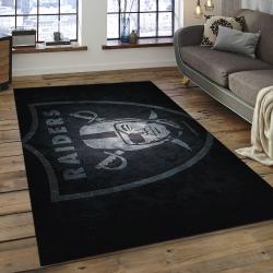 NFL Las Vegas Raiders Football Team Logo Rectangle Area Rug LVR05