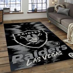 NFL Las Vegas Raiders Football Team Logo Rectangle Area Rug LVR08