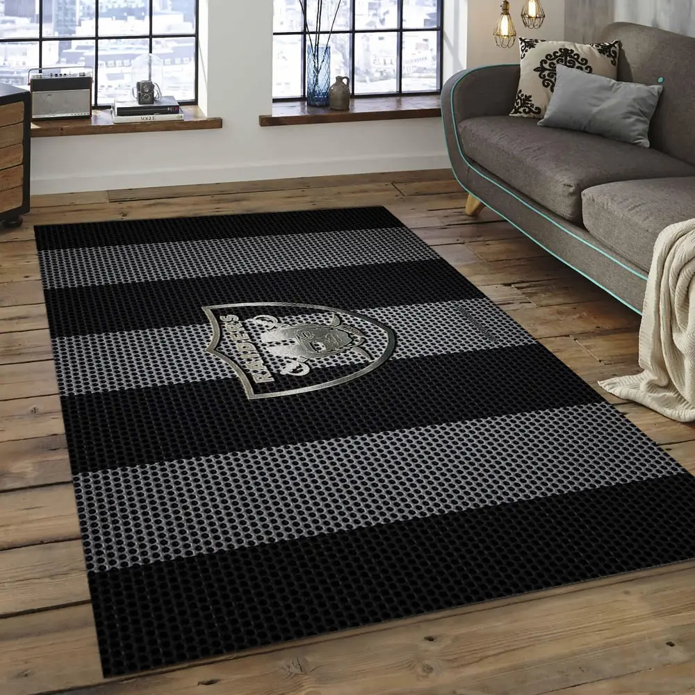 NFL Las Vegas Raiders Football Team Logo Rectangle Area Rug LVR09