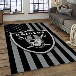 NFL Las Vegas Raiders Football Team Logo Rectangle Area Rug LVR13