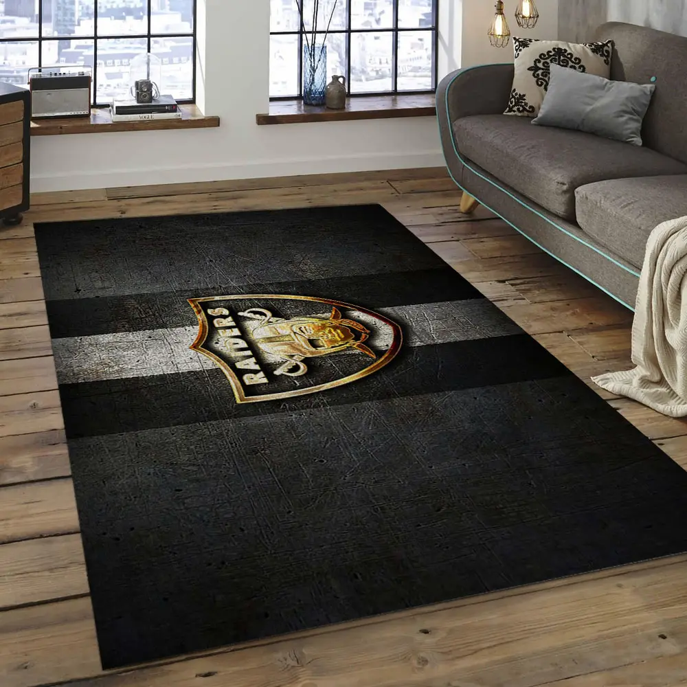 NFL Las Vegas Raiders Football Team Logo Rectangle Area Rug LVR14