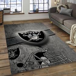 NFL Las Vegas Raiders Football Team Logo Rectangle Area Rug LVR15