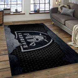 NFL Las Vegas Raiders Football Team Logo Rectangle Area Rug LVR16