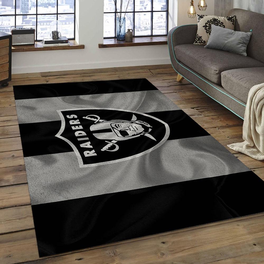 NFL Las Vegas Raiders Football Team Logo Rectangle Area Rug LVR17