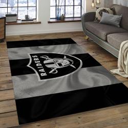 NFL Las Vegas Raiders Football Team Logo Rectangle Area Rug LVR17