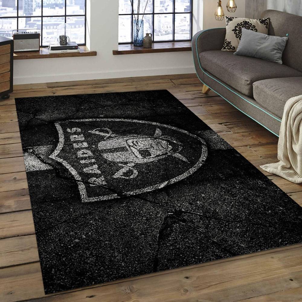 NFL Las Vegas Raiders Football Team Logo Rectangle Area Rug LVR18