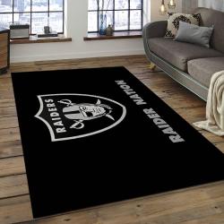 NFL Las Vegas Raiders Football Team Logo Rectangle Area Rug LVR19