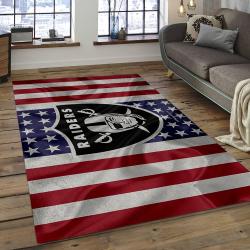 NFL Las Vegas Raiders Football Team Logo Rectangle Area Rug LVR21