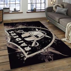 NFL Las Vegas Raiders Football Team Logo Rectangle Area Rug LVR23