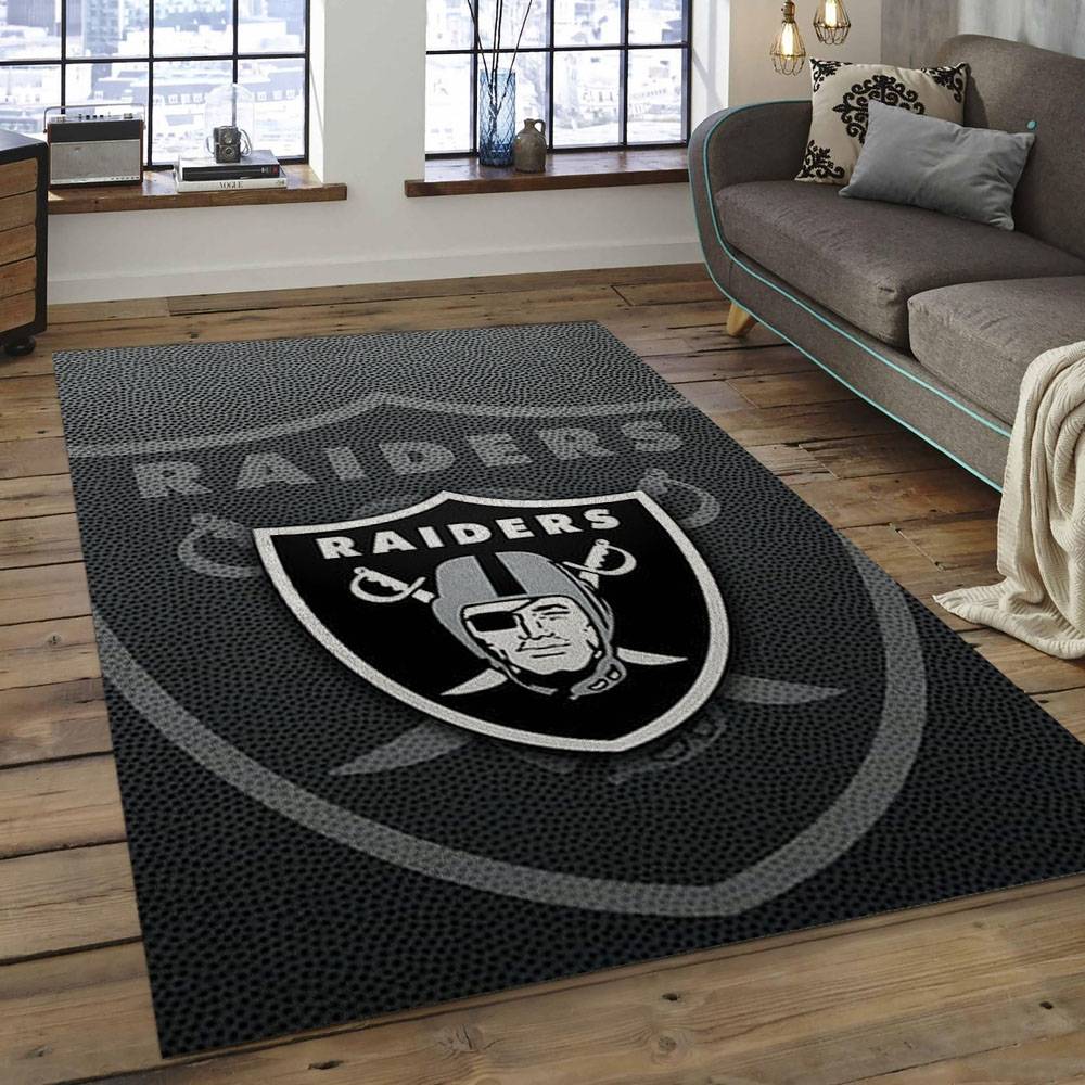 NFL Las Vegas Raiders Football Team Logo Rectangle Area Rug LVR37