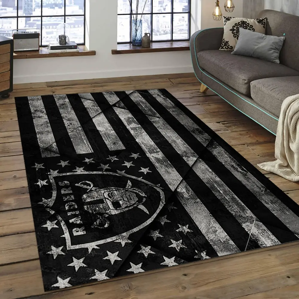 NFL Las Vegas Raiders Football Team Logo Rectangle Area Rug LVR38