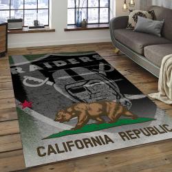 NFL Las Vegas Raiders Football Team Logo Rectangle Area Rug LVR48