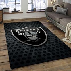 NFL Las Vegas Raiders Football Team Logo Rectangle Area Rug LVR49