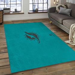 NFL Miami Dolphins Football Team Logo Rectangle Area Rug MMD01