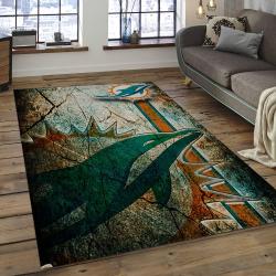 NFL Miami Dolphins  Football Team Logo Rectangle Area Rug MMD17