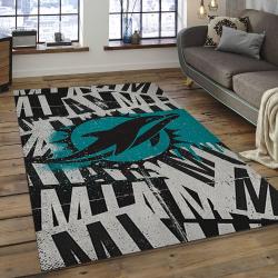 NFL Miami Dolphins Football Team Logo Rectangle Area Rug MMD19