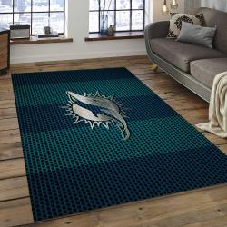 NFL Miami Dolphins  Football Team Logo Rectangle Area Rug MMD20
