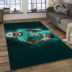 NFL Miami Dolphins  Football Team Logo Rectangle Area Rug MMD25