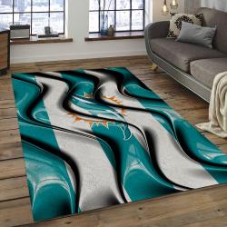 NFL Miami Dolphins Football Team Logo Rectangle Area Rug MMD29