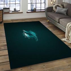 NFL Miami Dolphins Football Team Logo Rectangle Area Rug MMD33