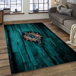 NFL Miami Dolphins Football Team Logo Rectangle Area Rug MMD34