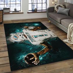 NFL Miami Dolphins Football Team Logo Rectangle Area Rug MMD36