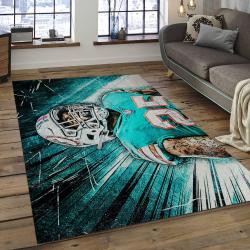 NFL Miami Dolphins Football Team Logo Rectangle Area Rug MMD40