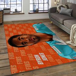NFL Miami Dolphins Football Team Logo Rectangle Area Rug MMD43