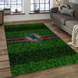 NFL Miami Dolphins Football Team Logo Rectangle Area Rug MMD45