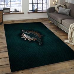 NFL Miami Dolphins Football Team Logo Rectangle Area Rug MMD49