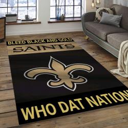NFL New Orleans Saints Football Team Logo Rectangle Area Rug NOS01