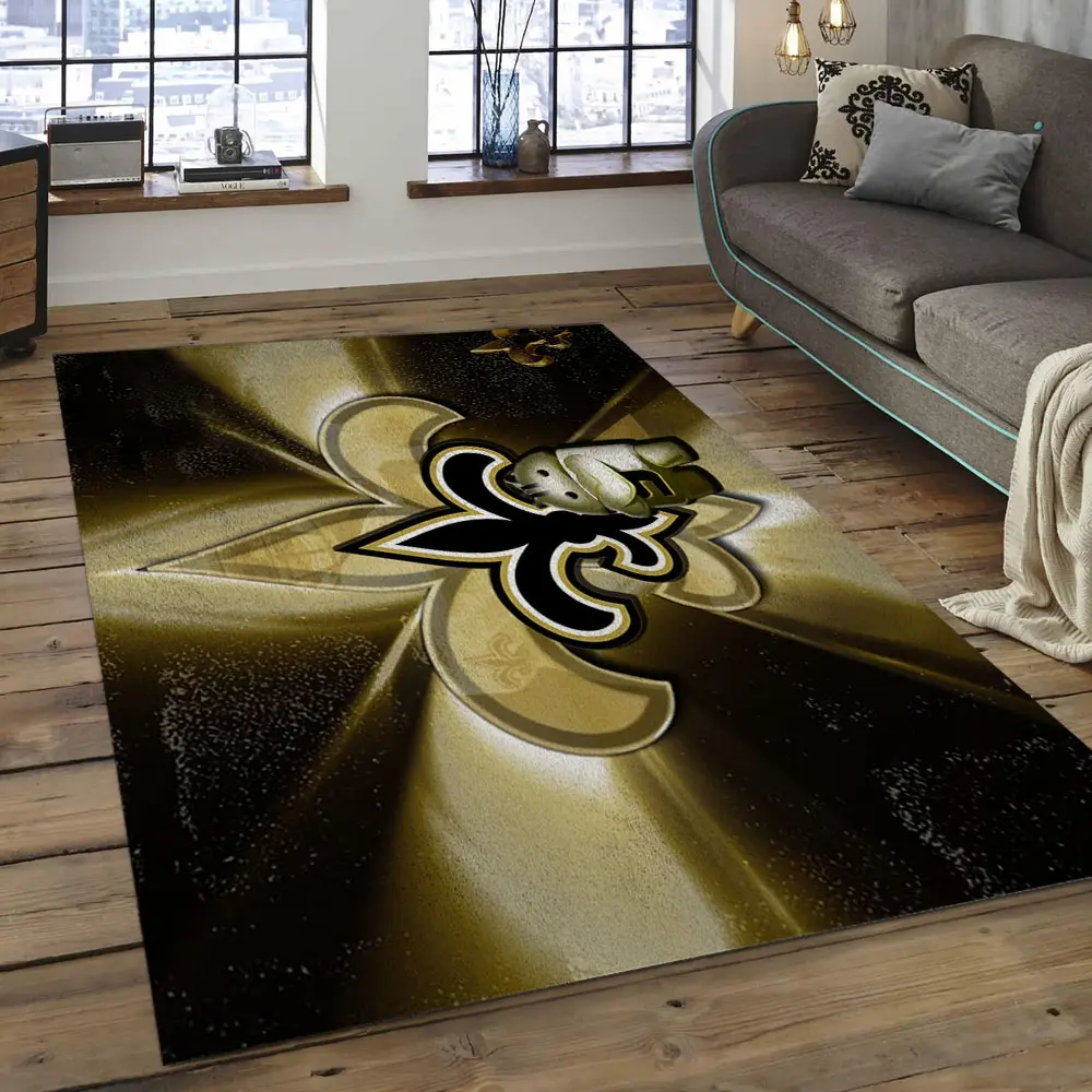 NFL New Orleans Saints Football Team Logo Rectangle Area Rug NOS02