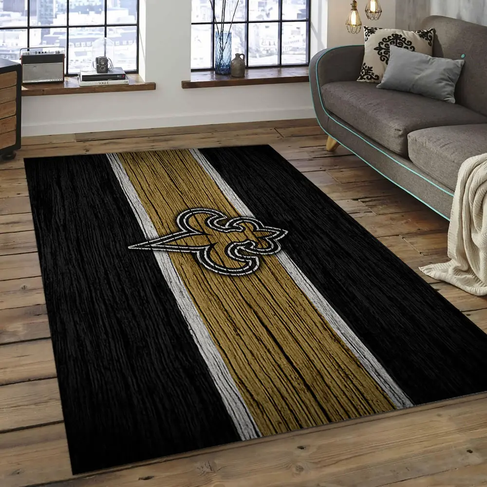 NFL New Orleans Saints Football Team Logo Rectangle Area Rug NOS08