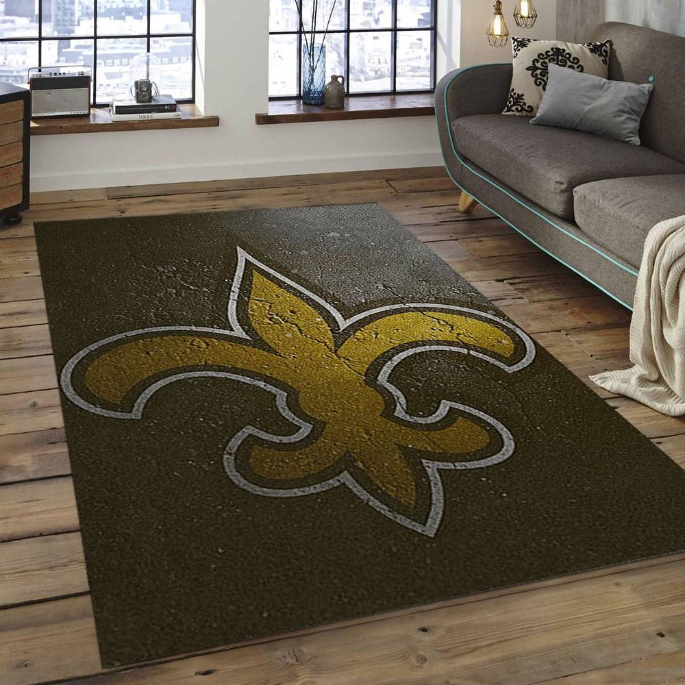 NFL New Orleans Saints Football Team Logo Rectangle Area Rug NOS14