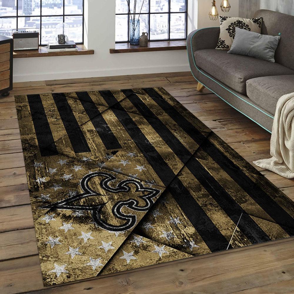 NFL New Orleans Saints Football Team Logo Rectangle Area Rug NOS17