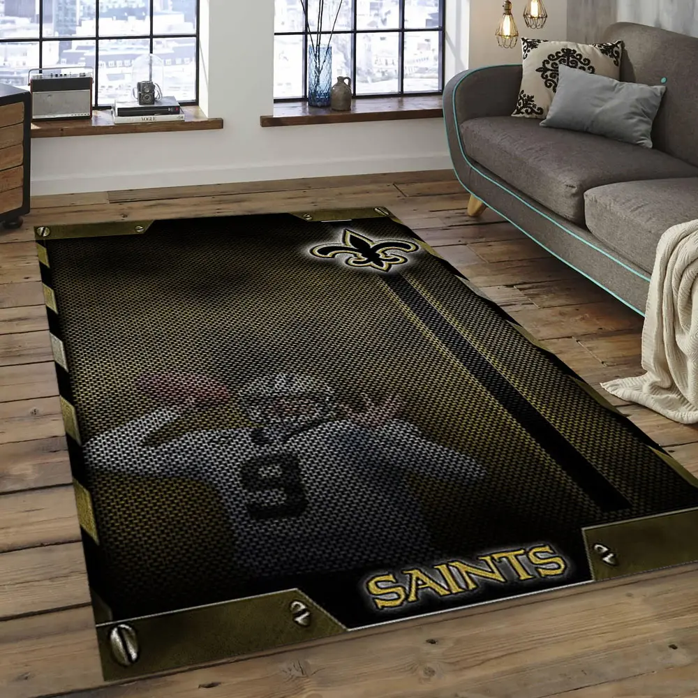 NFL New Orleans Saints Football Team Logo Rectangle Area Rug NOS24