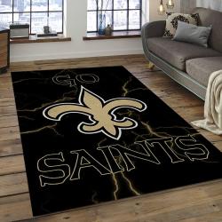 NFL New Orleans Saints Football Team Logo Rectangle Area Rug NOS26