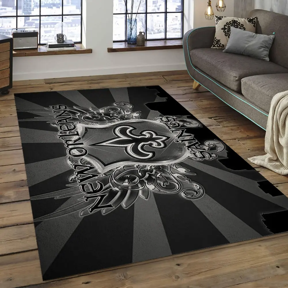 NFL New Orleans Saints Football Team Logo Rectangle Area Rug NOS31