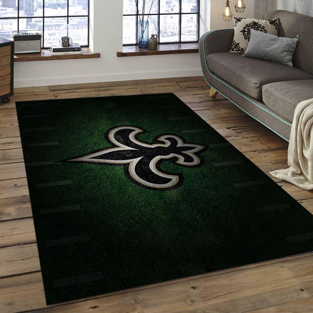 NFL New Orleans Saints Football Team Logo Rectangle Area Rug NOS32