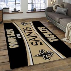 NFL New Orleans Saints Football Team Logo Rectangle Area Rug NOS36