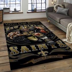 NFL New Orleans Saints Football Team Logo Rectangle Area Rug NOS38