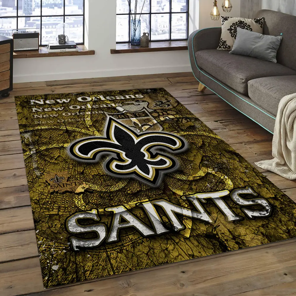 NFL New Orleans Saints Football Team Logo Rectangle Area Rug NOS39