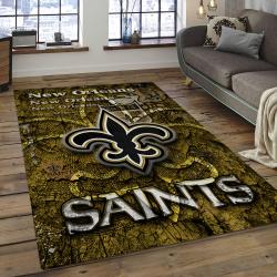 NFL New Orleans Saints Football Team Logo Rectangle Area Rug NOS39