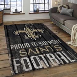 NFL New Orleans Saints Football Team Logo Rectangle Area Rug NOS40
