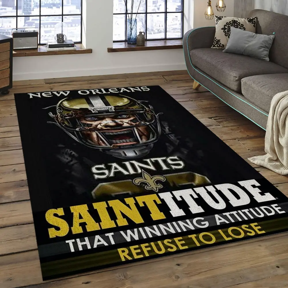 NFL New Orleans Saints Football Team Logo Rectangle Area Rug NOS41