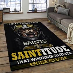 NFL New Orleans Saints Football Team Logo Rectangle Area Rug NOS41