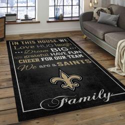 NFL New Orleans Saints Football Team Logo Rectangle Area Rug NOS42