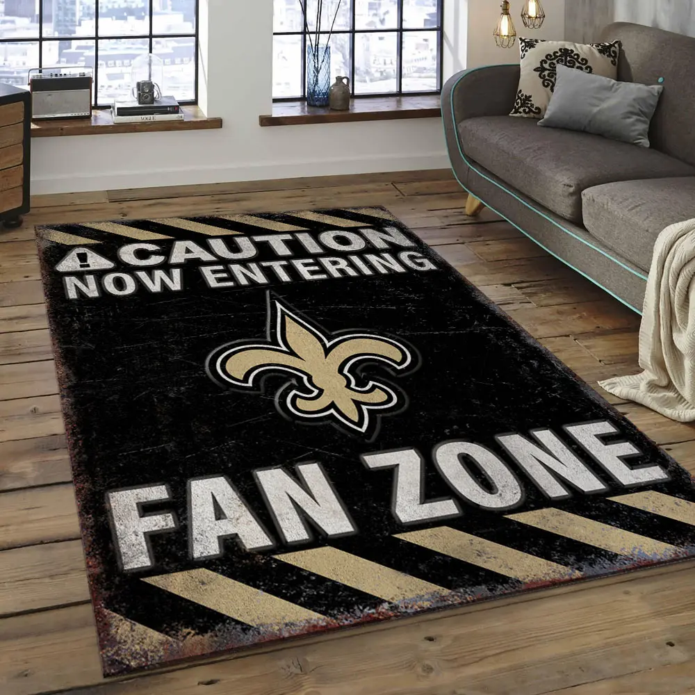 NFL New Orleans Saints Football Team Logo Rectangle Area Rug NOS46