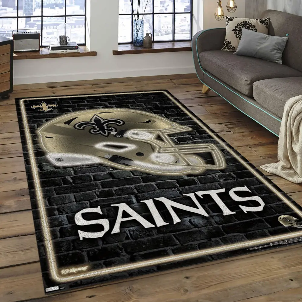 NFL New Orleans Saints Football Team Logo Rectangle Area Rug NOS47